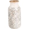 Clayre & Eef 6CE1927L Váza Ø 15x32 cm Bílá