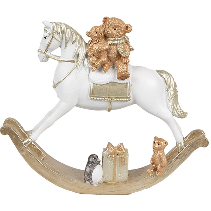 Clayre & Eef 6PR4921GG Dekorace houpací kůň 18x4x15 cm