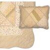 Clayre & Eef Q198.060 Přehoz na postel 180x250cm s povlakem na polštář Patchwork béžový