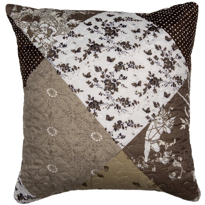 Clayre & Eef Q205.020 Povlak na polštář Patchwork Brown Beige 40x40 cm