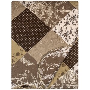 Clayre & Eef Q205.060 Přehoz na postel 180x250 cm 1x povlak na polštář 50x70 cm hnědý