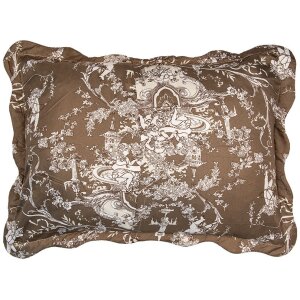 Clayre & Eef Q205.060 Přehoz na postel 180x250 cm 1x povlak na polštář 50x70 cm hnědý