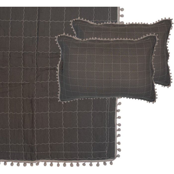 Clayre & Eef Q209.061 Přehoz na postel 220x240 cm 2x povlak na polštář 50x70 cm