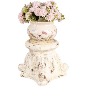 Clayre & Eef 6MG0059 Starožitný krémový podstavec 22x22x21 cm