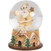 Clayre & Eef 65764 Sněhová koule Father Christmas Ø 5x6 cm hnědozelená