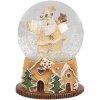 Clayre & Eef 65764 Sněhová koule Father Christmas Ø 5x6 cm hnědozelená