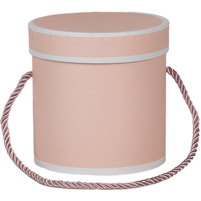 Clayre & Eef 66009P Dárková krabička růžová kulatá Ø 12x12 cm Kartonová krabička