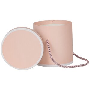 Clayre & Eef 66009P Dárková krabička růžová kulatá Ø 12x12 cm Kartonová krabička