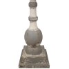 Clayre & Eef 5H0689 Kulatý dřevěný stolek hnědý béžový Ø 51x71 cm