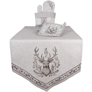 Clayre & Eef GTW45 Chňapka béžová hnědá bavlna 20x20 cm venkovský styl