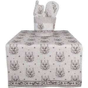 Clayre & Eef GTW45 Chňapka béžová hnědá bavlna 20x20 cm venkovský styl