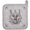Clayre & Eef GTW45 Chňapka béžová hnědá bavlna 20x20 cm venkovský styl