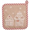 Clayre & Eef GBB45 Chňapka hnědá bílá venkovský styl 20x20 cm Bavlna