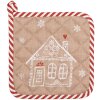 Clayre & Eef GBB45 Chňapka hnědá bílá venkovský styl 20x20 cm Bavlna