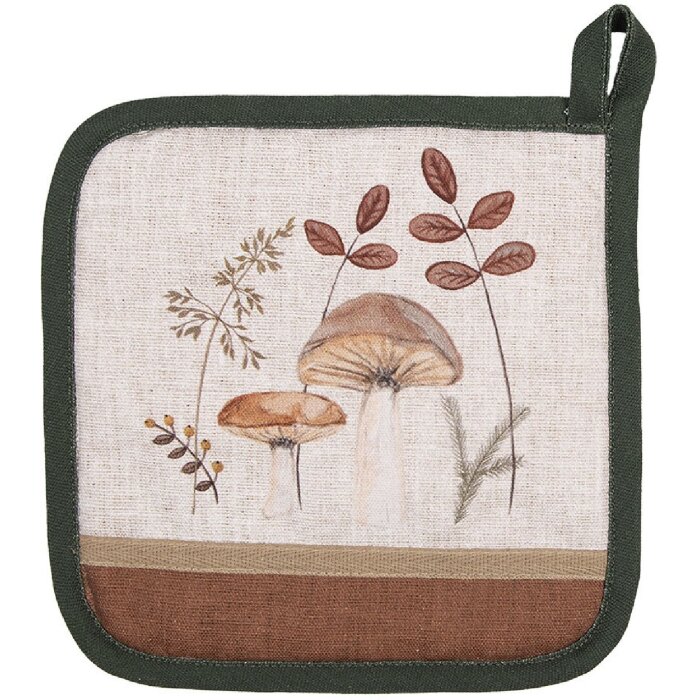 Clayre & Eef LFJ45 Chňapka béžová hnědá bavlna 20x20 cm