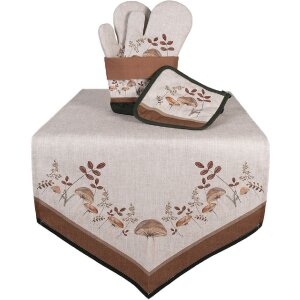 Clayre & Eef LFJ45 Chňapka béžová hnědá bavlna 20x20 cm