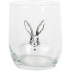 Clayre & Eef RUBGL0001 Sklenice na pití Rabbit Transparent Ø 8x9 cm 300 ml