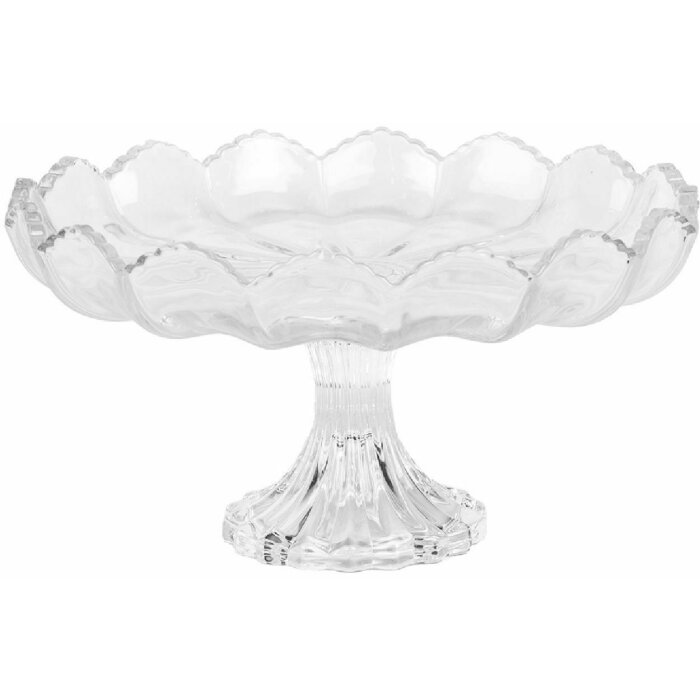 Clayre & Eef 6GL5013 Mísa na nožce ze skla transparentní Ø 23x12 cm