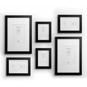 Deknudt S66KF2 Sada 6 obrazových rámů dřevo černá pro 7x10 10x15 13x18 cm