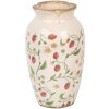 Clayre & Eef 6CE1942S Váza keramická béžová červená Ø 16x27 cm venkovský styl