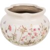 Clayre & Eef 6CE1944L Květináč béžovo-růžový Ø 23x16 cm Keramický venkovský styl