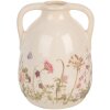 Clayre & Eef 6CE1947M Keramická váza béžovo-růžová Ø 14x18 cm Venkovský styl