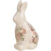 Clayre & Eef 6CE1956M Dekorativní keramický králík 13x10x21 cm venkovský styl růžový
