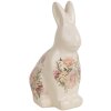 Clayre & Eef 6CE1956M Dekorativní keramický králík 13x10x21 cm venkovský styl růžový