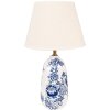Clayre & Eef 6LMC0098 Stolní lampa ve venkovském stylu Ø28x49 cm Keramický podstavec Modrá bílá