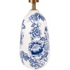Clayre & Eef 6LMC0098 Stolní lampa ve venkovském stylu Ø28x49 cm Keramický podstavec Modrá bílá