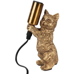 Clayre & Eef 6LMP791 Stolní lampa Cat Gold...