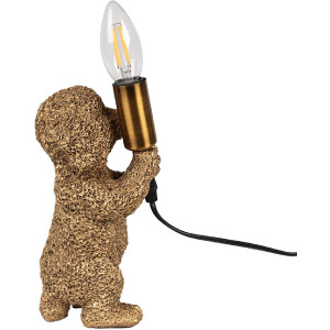 Clayre & Eef 6LMP792 Stolní lampa Dog Gold 11x13x23 cm E14 40W