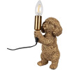 Clayre & Eef 6LMP792 Stolní lampa Dog Gold 11x13x23 cm E14 40W