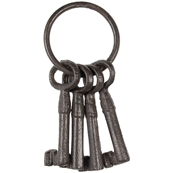 Clayre & Eef 6Y5643 Ozdoba na klíče hnědá 6x3x13 cm