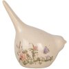 Clayre & Eef 6CE1954M Dekorace pták béžová růžová 14x9x15 cm venkovský styl