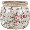 Clayre & Eef 6CE1964M Květináč šedorůžový Ø 16x13 cm Venkovský styl