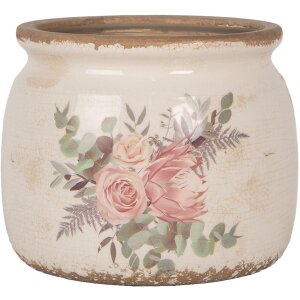 Clayre & Eef 6CE1978M Květináč dekorace květinový motiv Ø 16x13 cm