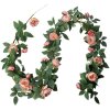 Clayre & Eef 6PL0322 Umělé květiny Rose Garland Pink Green 150 cm