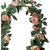Clayre & Eef 6PL0322 Umělé květiny Rose Garland Pink Green 150 cm