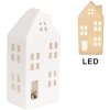 Clayre & Eef 6CE1792 LED dekorativní domeček porcelánový bílý 7x6x15 cm