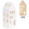 Clayre & Eef 6CE1793 Porcelánový LED domeček 7x6x15 cm bílý