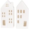Clayre & Eef 6CE1793 Porcelánový LED domeček 7x6x15 cm bílý
