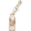 Clayre & Eef 6CE1980L Váza keramická béžová růžová Ø 8x20 cm venkovský styl