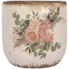 Clayre & Eef 6CE1981M Květináč keramický béžovo-růžový Ø 14x13 cm