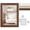 ZEP dřevěný rám hala 10x15 až 20x30 cm bílo-hnědý přírodní blok profil čiré sklo