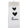 Clayre & Eef CTLBS-1 ručník pro hosty 40x66 cm bavlna bílá se srdíčky Love