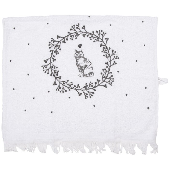 Ručník pro hosty Clayre & Eef CTLGC-1 White Black 40x66 cm Bavlna
