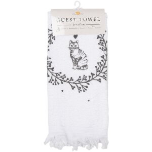 Ručník pro hosty Clayre & Eef CTLGC-1 White Black 40x66 cm Bavlna