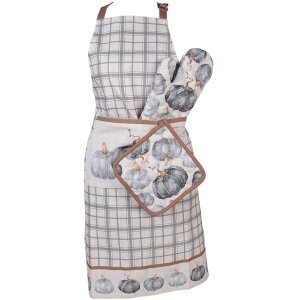 Clayre & Eef CSP45 Chňapka se vzorem dýně 20x20 cm Šedohnědá