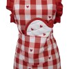 Clayre & Eef LVT41K Zástěra dětská červená bílá se vzorem srdce 56x48 cm